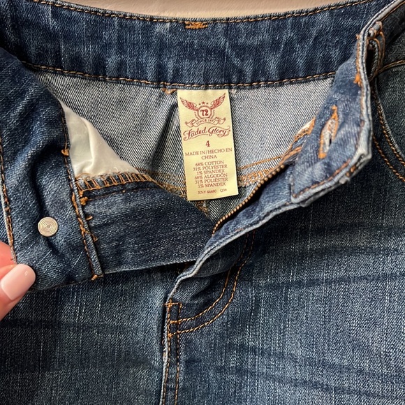 Faded Glory Jean Skirt with raw hem! - Picture 3 of 5